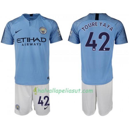 Jalkapallo Pelipaidat Manchester City TOURE YAYA 42 Lasten Kotipaita 2018-2019 Lyhythihainen